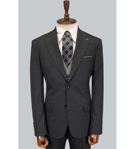 SUIT SARTORIA DARK GREY SUIT WITH DOUBLE FACED VEST 2917