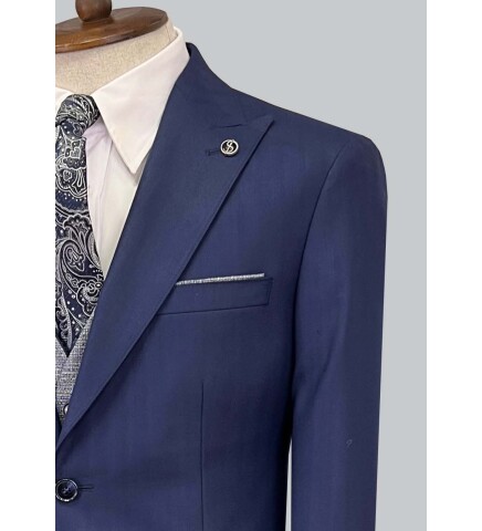 SUIT SARTORIA NAVY BLUE SUIT WITH DOUBLE FACED VEST 2917