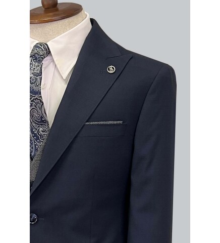 SUIT SARTORIA NAVY BLUE SUIT WITH DOUBLE FACED VEST 2917