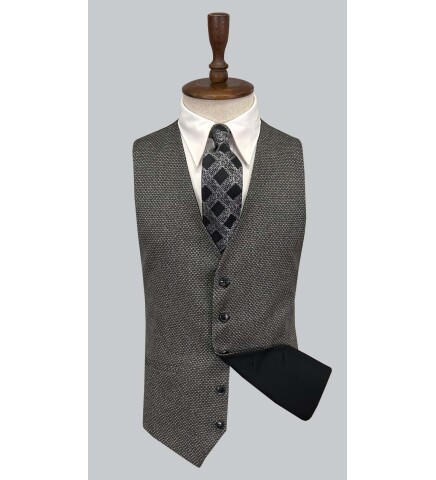 SUIT SARTORIA BLACK SUIT WITH DOUBLE FACED VEST 2917