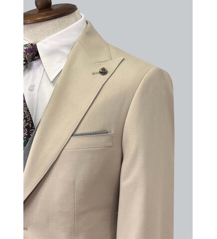 SUIT SARTORIA BEIGE  SUIT WITH DOUBLE FACED VEST 2916