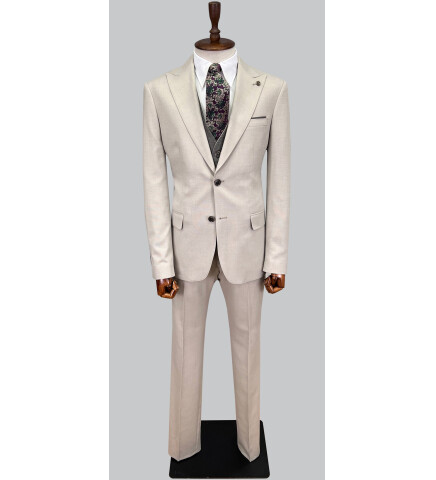 SUIT SARTORIA BEIGE SUIT WITH DOUBLE FACED VEST 2916