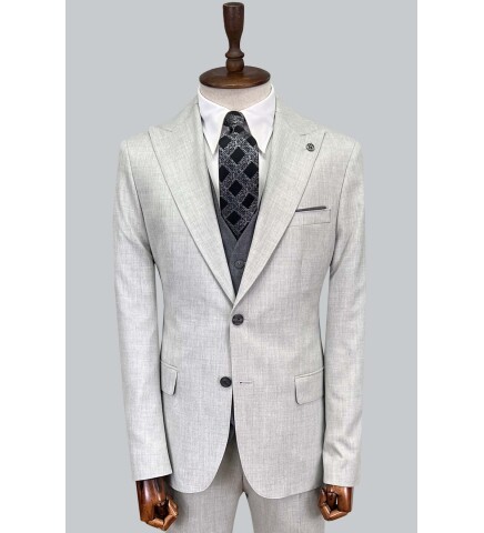 SUIT SARTORIA LIGHT GREY SUIT WITH DOUBLE FACED VEST 2916
