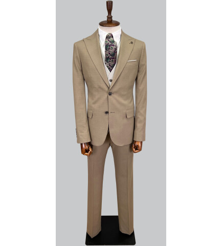 SUIT SARTORIA BROWN SUIT WITH DOUBLE FACED VEST 2917