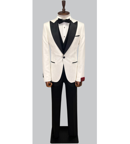 SUIT SARTORIA BEYAZ SİVRİ YAKA DAMATLIK 5648