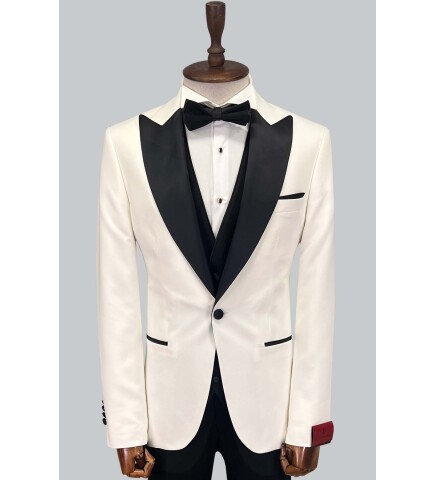 SUIT SARTORIA BEYAZ SİVRİ YAKA DAMATLIK 5648