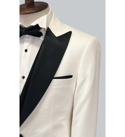 SUIT SARTORIA BEYAZ SİVRİ YAKA DAMATLIK 5648