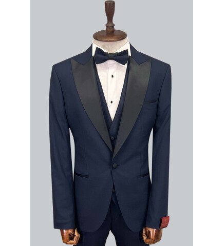 SUIT SARTORIA LACİVERT SİVRİ YAKA DAMATLIK 5648