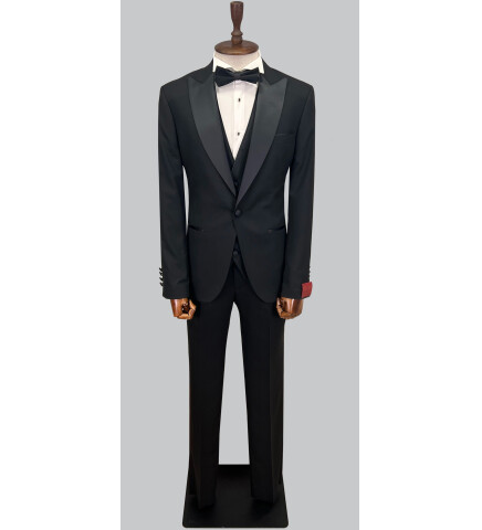 SUIT SARTORIA SİYAH SİVRİ YAKA DAMATLIK 5648