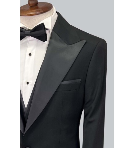 SUIT SARTORIA SİYAH SİVRİ YAKA DAMATLIK 5649