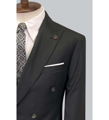 SUIT SARTORIA BLACK DOUBLE BREASTED SUIT 2894