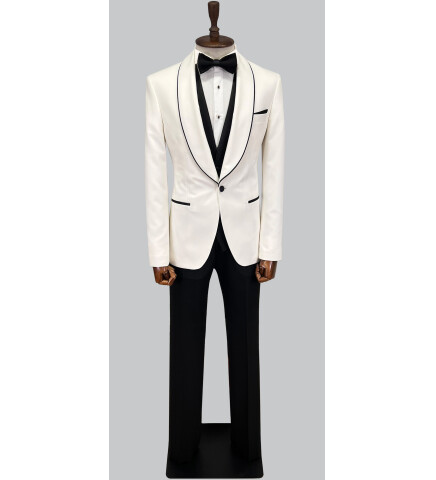 SUIT SARTORIA BEYAZ ŞAL YAKA DAMATLIK 5645