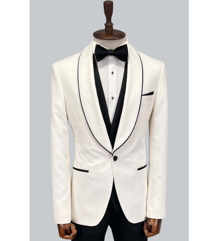 SUIT SARTORIA BEYAZ ŞAL YAKA DAMATLIK 5645