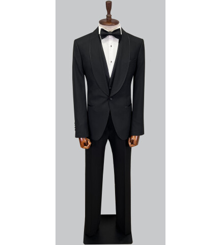 SUIT SARTORIA SİYAH ŞAL YAKA DAMATLIK 5645