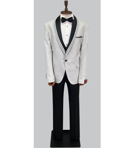 SUIT SARTORIA GRİ ÇIKMA YAKA BÜYÜK BEDEN DAMATLIK 5539