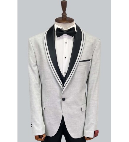 SUIT SARTORIA GRİ ÇIKMA YAKA BÜYÜK BEDEN DAMATLIK 5539