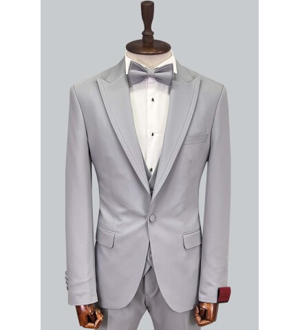 SUIT SARTORIA GRİ ÇIKMA SİVRİ YAKA DAMATLIK 5641
