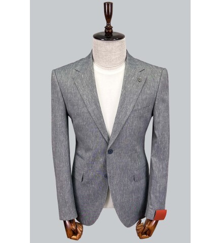SUIT SARTORIA LINEN NAVY BLUE JACKET 4372