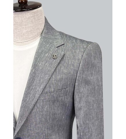 SUIT SARTORIA LINEN NAVY BLUE JACKET 4372