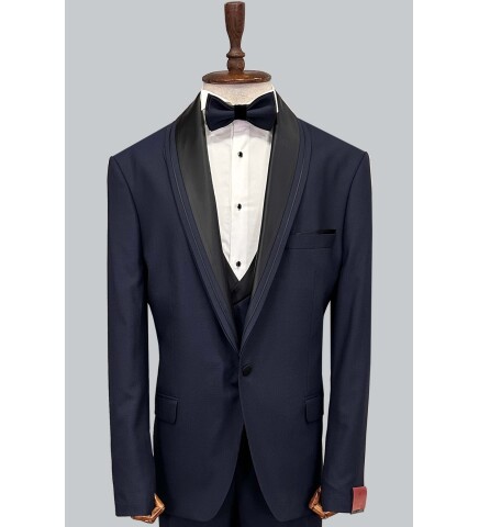SUIT SARTORIA LACİVERT BÜYÜK BEDEN ÇIKMA YAKA DAMATLIK 5539