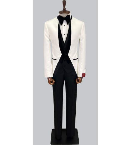 SUIT SARTORIA BEYAZ HAKİM YAKA DAMATLIK 5452