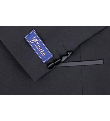 SUIT SARTORIA SİVRİ YAKA SİYAH YÜNLÜ DAMATLIK 5624