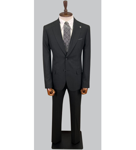 SUIT SARTORIA BLACK SUIT WITH REVERSIBLE VEST 2810