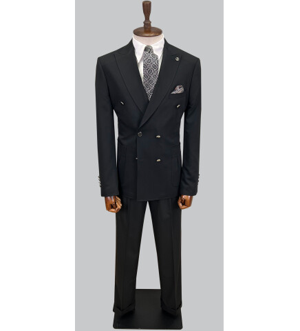 SUIT SARTORIA BLACK DOUBLE BREASTED SUIT 2802