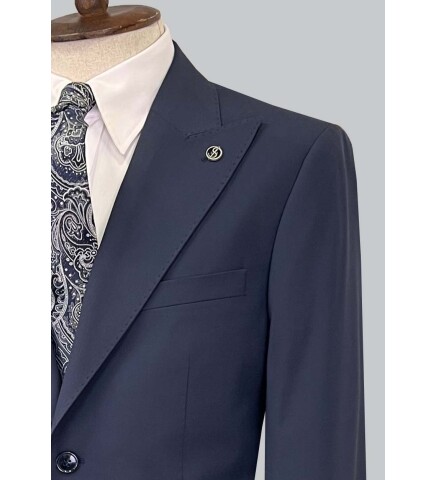 SUIT SARTORIA NAVY BLUE WOOL SUIT 2620