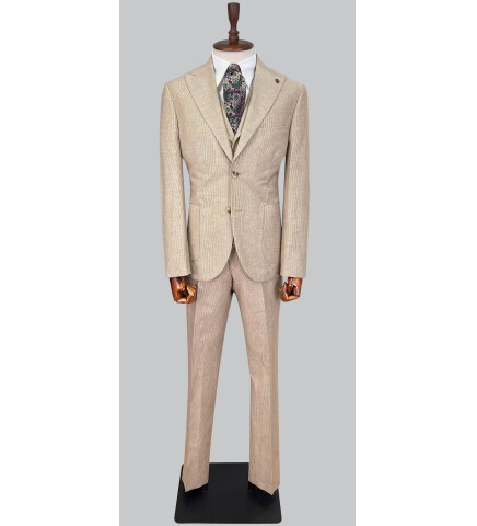 SUIT SARTORIA LIGHT BROWN LINEN SUIT 2675
