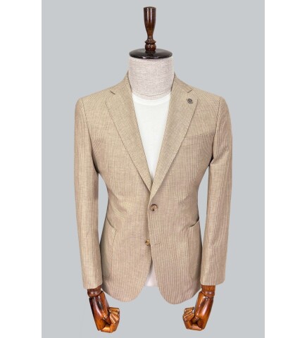 SUIT SARTORIA LIGHT BROWN LINEN JACKET 4455