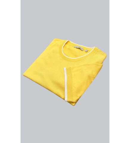 SUIT SARTORIA YELLOW SHORT SLEEVE KNITWEAR T-SHIRT 9017