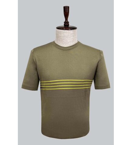 SUIT SARTORIA KHAKI SHORT SLEEVE KNITWEAR T-SHIRT 9018