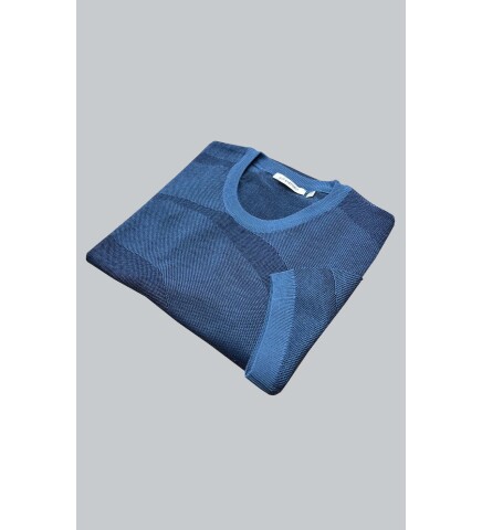 SUIT SARTORIA NAVY BLUE SHORT SLEEVE KNITWEAR T-SHIRT 9027