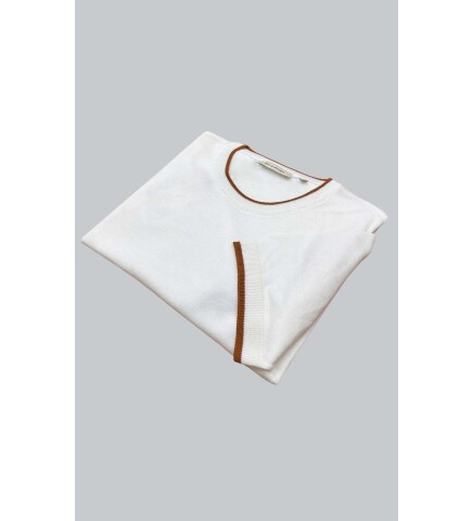 SUIT SARTORIA WHITE SHORT SLEEVE KNITWEAR T-SHIRT 9017