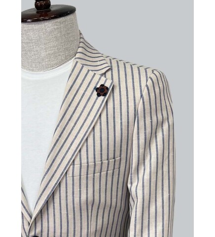 SUIT SARTORIA BLUE STRIPED LINEN JACKET 4351