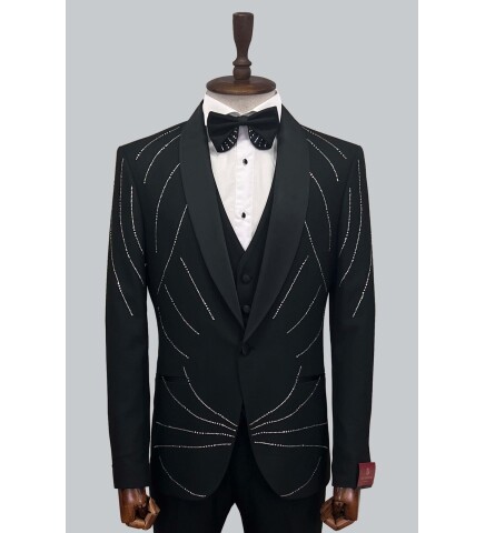 SUIT SARTORIA SİYAH TAŞLI DAMATLIK 5510
