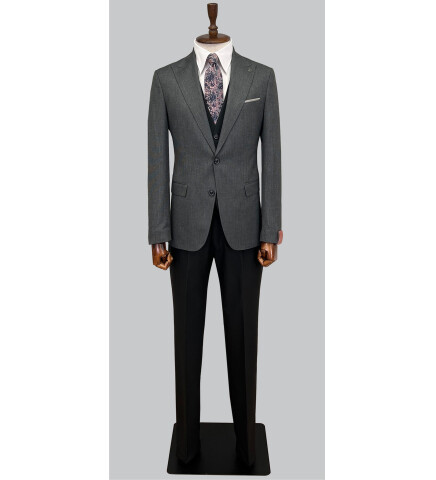 SUIT SARTORIA DARK GREY SUIT WITH DOUBLE FACED VEST