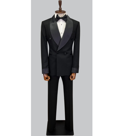 SUIT SARTORIA BLACK SHAWL LAPEL TUXEDO 5642