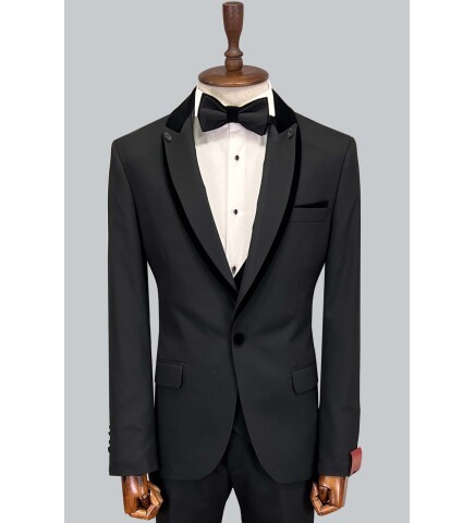 SUIT SARTORIA ÇIKMA YAKA SİYAH DAMATLIK 5538